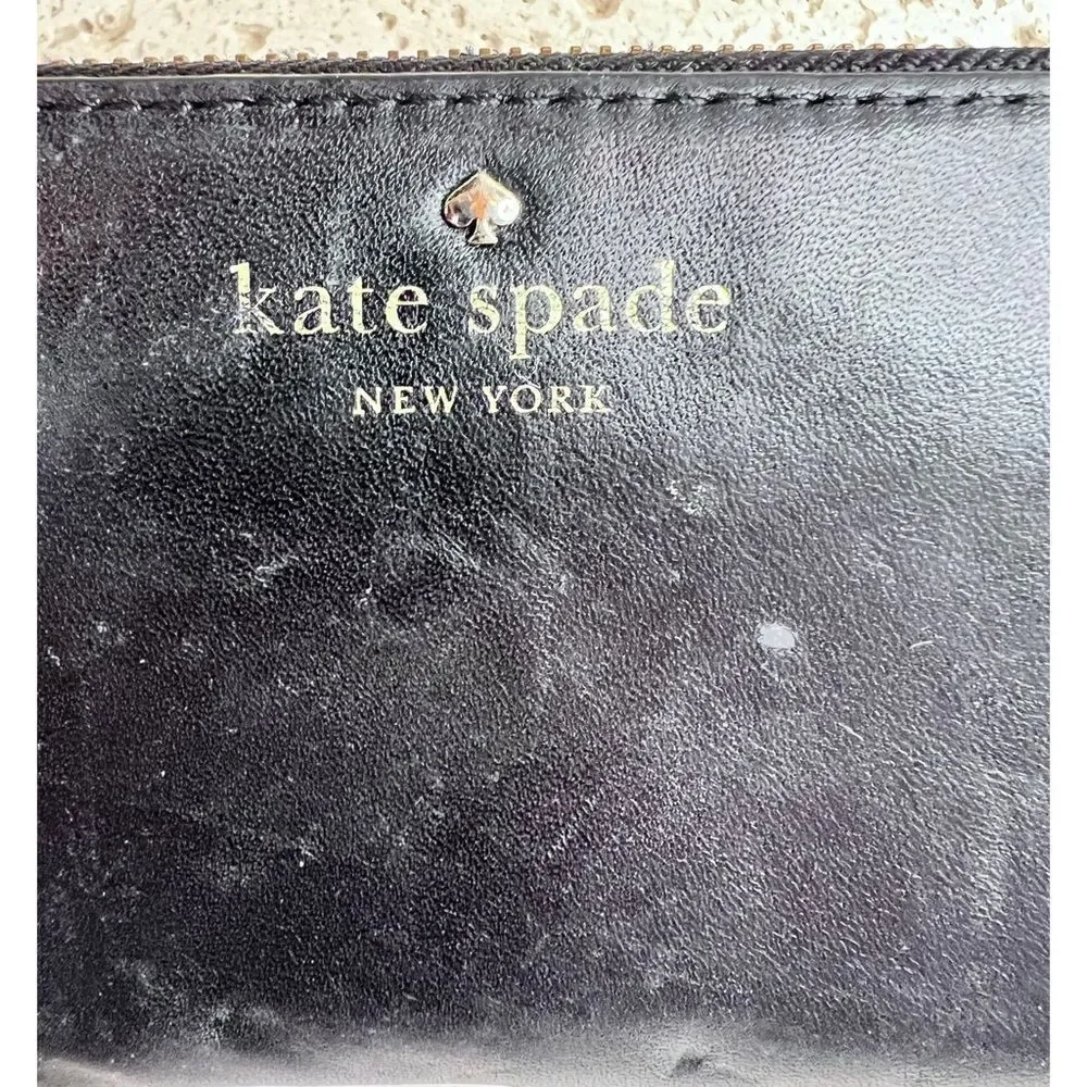 Kate Spade New York Jana Large Continental Black Leather Zip Wallet